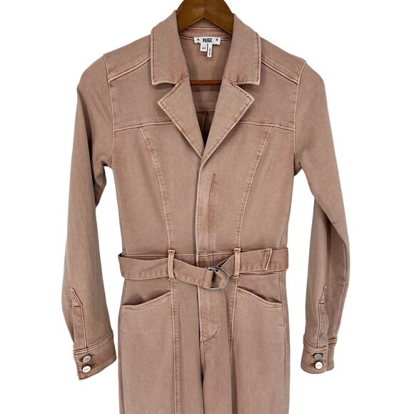 Paige Anthropologie Anessa Long Sleeve Jumpsuit in Vintage Rouge Glow - Picture 5 of 10